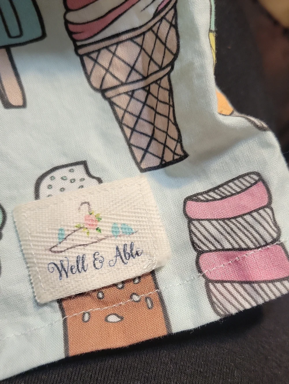 Girls Ice Cream Print Cotton Sundress - Pink & Mint Well And Able 12m